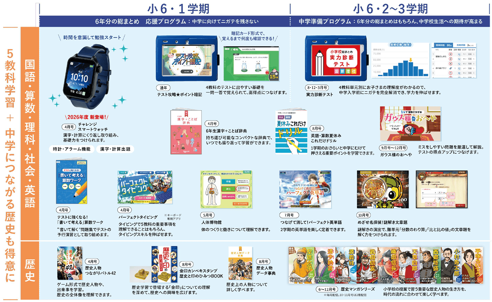 表:年間ラインナップ