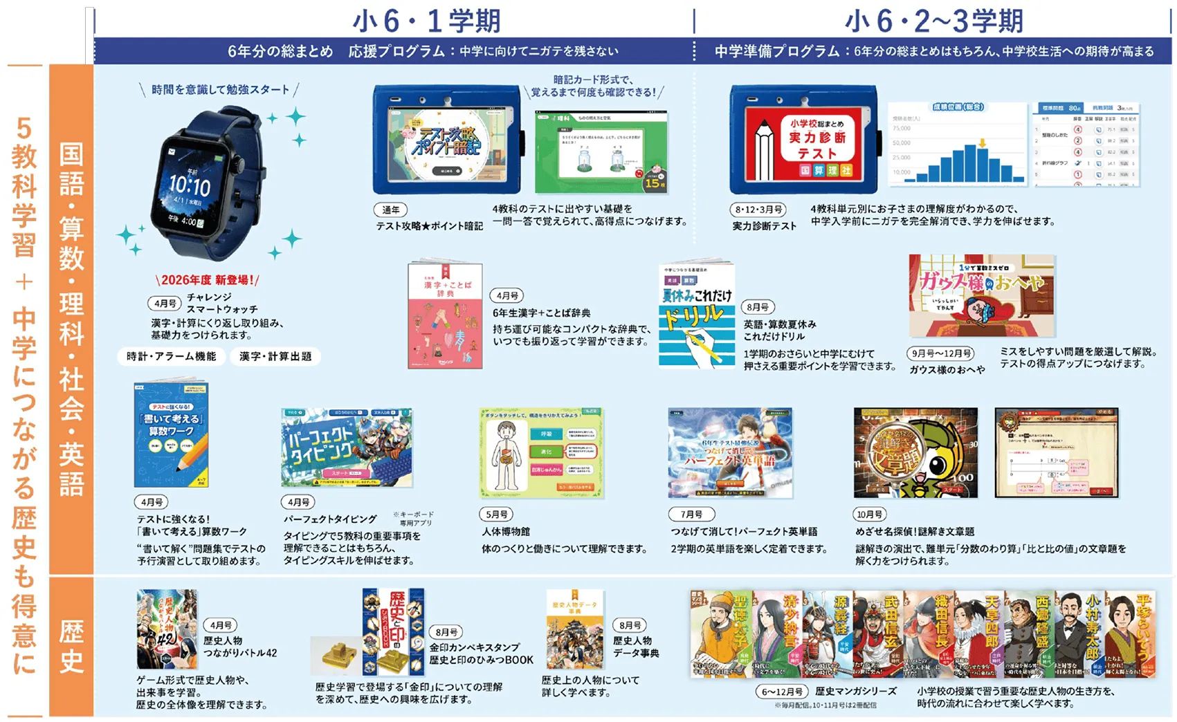 表：年間ラインナップ